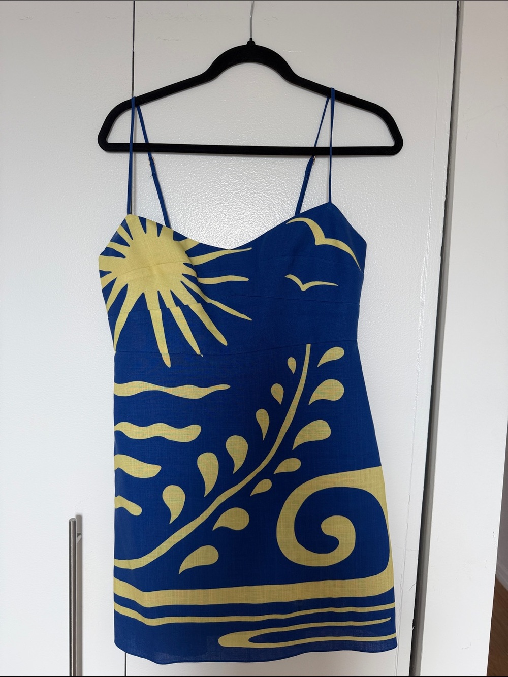 Blue & Yellow Vibrant Summer Mini Dress - Picture 5 of 7